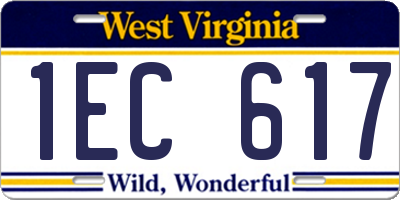 WV license plate 1EC617