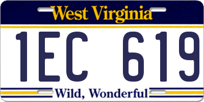 WV license plate 1EC619