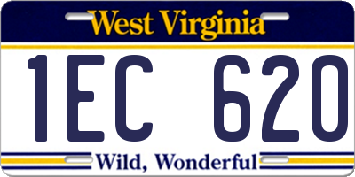 WV license plate 1EC620