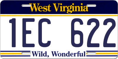 WV license plate 1EC622