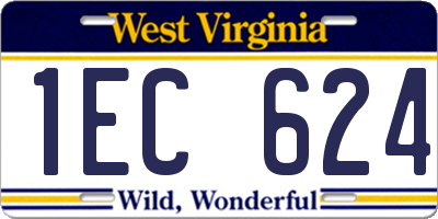 WV license plate 1EC624