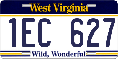 WV license plate 1EC627