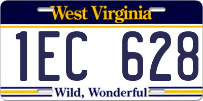 WV license plate 1EC628