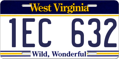WV license plate 1EC632