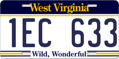 WV license plate 1EC633