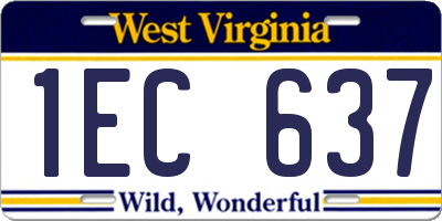 WV license plate 1EC637