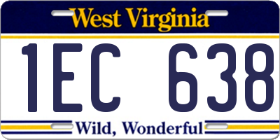 WV license plate 1EC638
