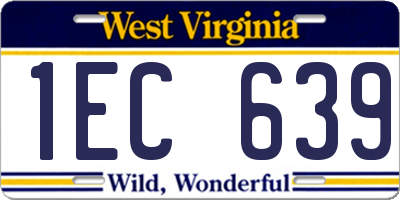WV license plate 1EC639
