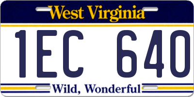 WV license plate 1EC640