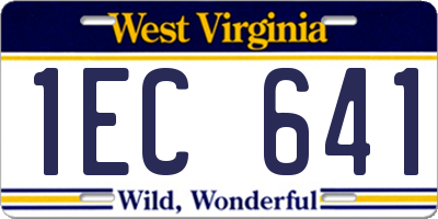 WV license plate 1EC641
