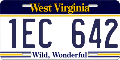WV license plate 1EC642