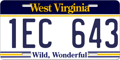 WV license plate 1EC643