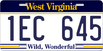 WV license plate 1EC645