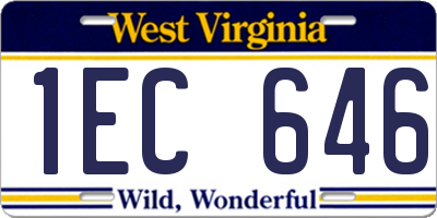 WV license plate 1EC646