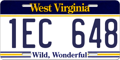 WV license plate 1EC648