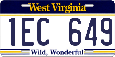 WV license plate 1EC649