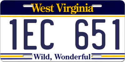 WV license plate 1EC651