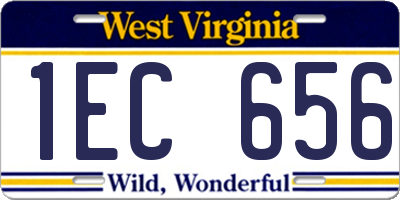 WV license plate 1EC656