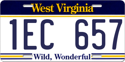 WV license plate 1EC657