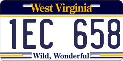 WV license plate 1EC658