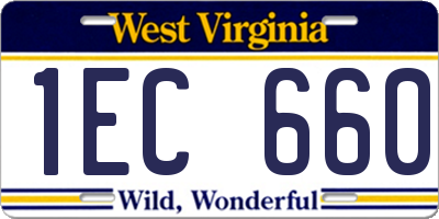 WV license plate 1EC660