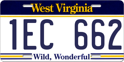 WV license plate 1EC662