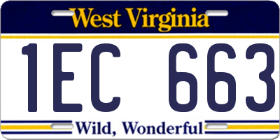 WV license plate 1EC663
