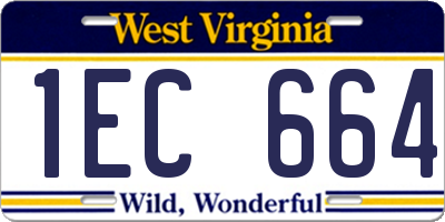 WV license plate 1EC664