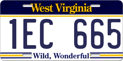 WV license plate 1EC665
