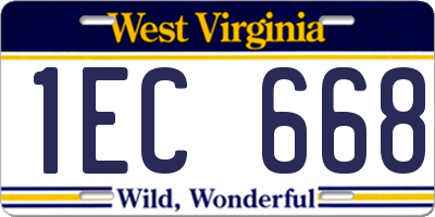 WV license plate 1EC668