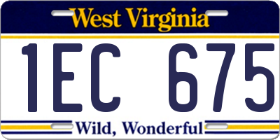 WV license plate 1EC675