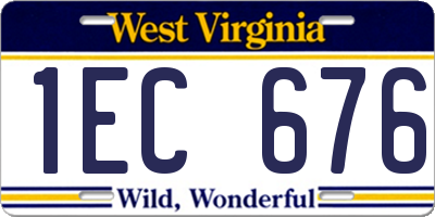WV license plate 1EC676