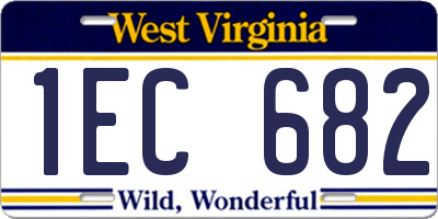 WV license plate 1EC682