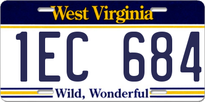 WV license plate 1EC684