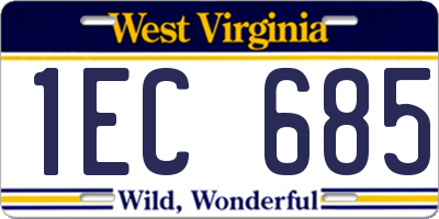 WV license plate 1EC685