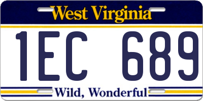 WV license plate 1EC689