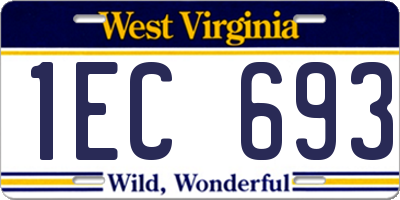 WV license plate 1EC693