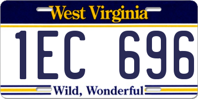 WV license plate 1EC696