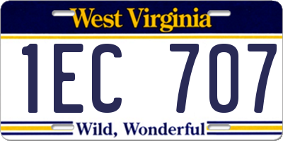 WV license plate 1EC707