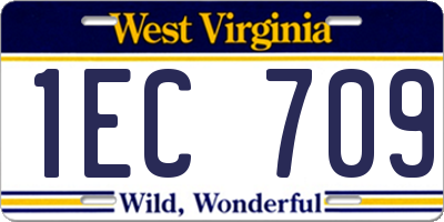 WV license plate 1EC709