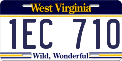 WV license plate 1EC710