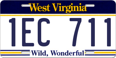 WV license plate 1EC711