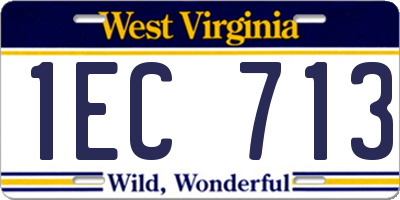 WV license plate 1EC713