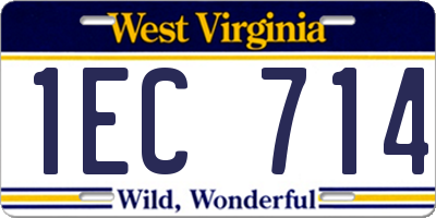 WV license plate 1EC714