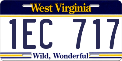 WV license plate 1EC717