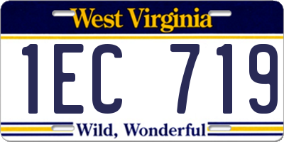 WV license plate 1EC719