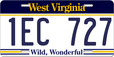 WV license plate 1EC727
