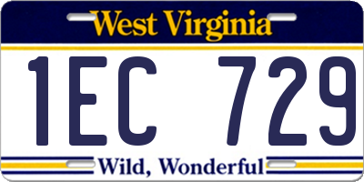 WV license plate 1EC729