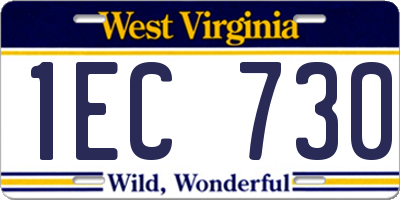 WV license plate 1EC730