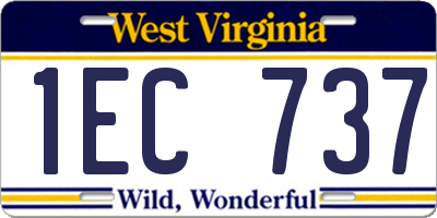 WV license plate 1EC737